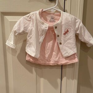 Carter's Pink and White Baby Set with Heart Detail